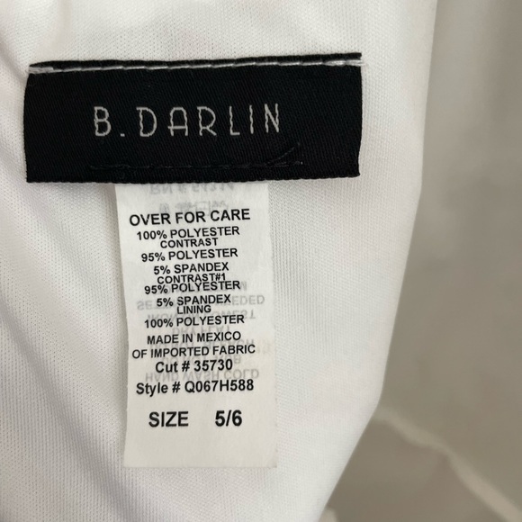 B. Darlin white chiffon dress with gold sequins. NWT. Size 5/6. - Picture 4 of 7